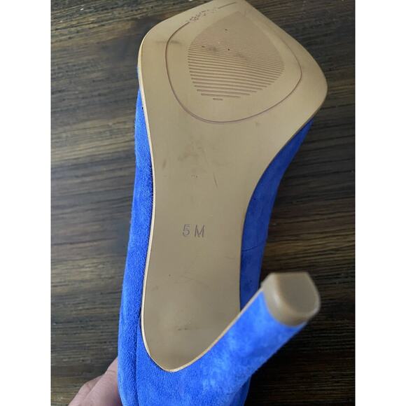 Reaction Kenneth Cole Blue Suede Pump Womens 5 Blue Slip On Heels Casual - Picture 2 of 6
